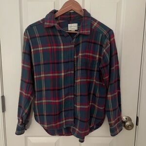American Eagle Outfitters Blue and Red Plaid Shirt